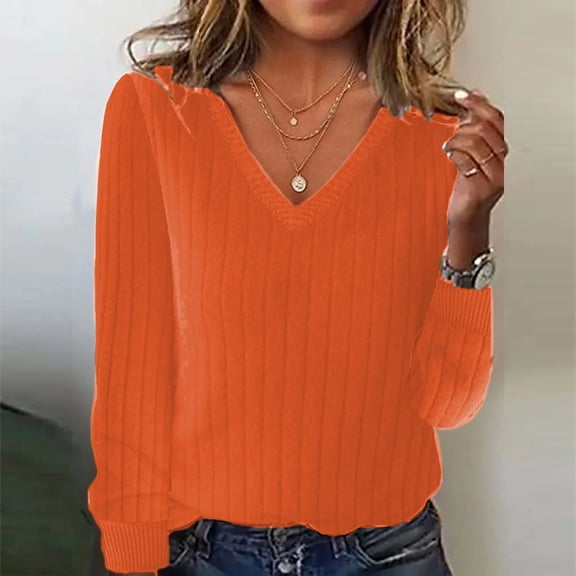 Orange Womens Sweaters Solid Color Loose Ladies Sweater Spring and Autumn One Word Shoulder Exposed Shoulder Hood Jacket Sweater Fall Outfits for Women 2025