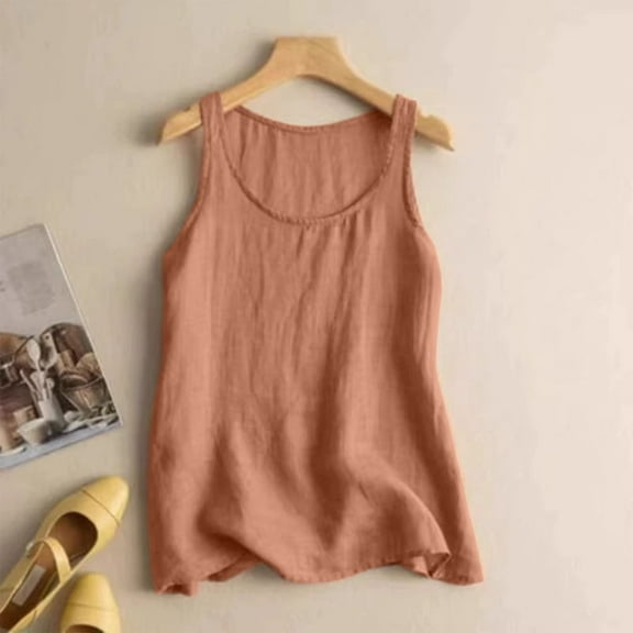 Orange Womens Tops Womens Workout O Neck Sleeveless Breathable Tank Casual Tops Shirt Shirts for Women