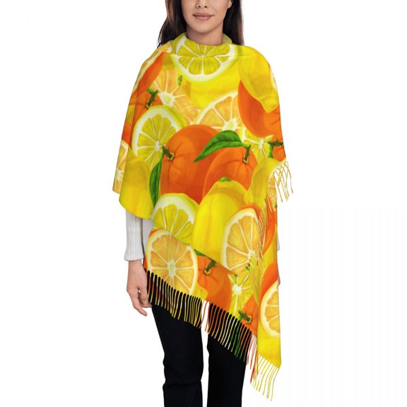 Orange Womens Warm Winter Infinity Scarves Set Blanket Scarf Pure Color