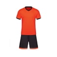thumbnail image 1 of Orange Work Sport Gym Football Soccer Match Set for Kids Girl Boy Fall Summer Short Sleeve V Neck School Girl Costumes Cosplay Basic Top Tees Set Kid 2026 6 Years, 1 of 5