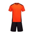 thumbnail image 1 of Orange Work Workout Gym Football Soccer Match Sets for Kids Girl Boy Summer Fall Short Sleeve Vneck School Girl Costumes Cosplay Basic Top Tees Sets Kid 2026 12-13 Years, 1 of 5