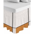 thumbnail image 1 of Orange,Wrap Around Bed Skirts for Queen Bed 18" Drop,Bed Skirt with Adjustable Elastic Belt Dust Ruffle Bed Valance for Bedroom Hotel Modern Abstract Geometric Patchwork Stripes Art Bed Frame Cover, 1 of 7