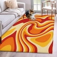 thumbnail image 1 of Orange Yellow Area Rugs 4'x6', Washable Small Throw Rugs for Office Bathroom, Modern Ombre Abstract Aesthetic Art Indoor Outdoor Rug Non-Slip Low Pile Carpet Runner Reversible Floor Mats, 1 of 8