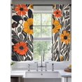 thumbnail image 1 of Orange Yellow Black Botanical Sheer Curtains for Living Room Bedroom Elegant Leaf Tropical Sheer Curtains 63 Inch Long 2 Panels Set Light Filtering Curtain Window Treatments Drapes for Dining Room, 1 of 6