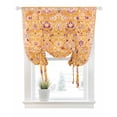 thumbnail image 1 of Orange Yellow Boho Tie Up Curtains for Window, Thermal Insulated Balloon Shade Adjustable Rod Pocket Curtains Valance Panels for Kitchen Bathroom Cafe 52 x 63 Vintage Shabby Abstract Geometric Art, 1 of 6