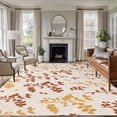 thumbnail image 1 of Orange Yellow Botanical Area Rugs 5'x7', Small Throw Rugs for Laundry Room Playroom, Rustic Country Spring Floral Summer Leaf Indoor Outdoor Rug Non-Slip Low Pile Carpet Runner Reversible Floor Mats, 1 of 8