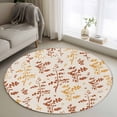 thumbnail image 1 of Orange Yellow Botanical Round Area Rug 3Ft Washable Small Circle Rugs for Kitchen Entryway, Rustic Country Spring Floral Summer Leaf Non-Slip Carpet Floor Mats Indoor Outdoor Carpet Runner Home Decor, 1 of 8