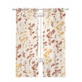 thumbnail image 1 of Orange Yellow Botanical Sheer Curtains 84 Inch Length 2 Panels Set for Living Room/Bedroom, Rustic Country Spring Floral Summer Leaf Kitchen Curtains Grommet Curtains Window Treatments 52"x84"x2, 1 of 7
