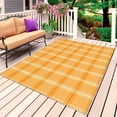 thumbnail image 1 of Orange Yellow Check Outdoor Rug for Patio/Deck/Porch, Non-Slip Large Area Rug 3 x 5 Ft, Fall Farmhouse Buffalo Plaid Indoor Outdoor Rugs Washable Area Rugs, Reversible Camping Rug Carpet Runner, 1 of 8