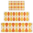 thumbnail image 1 of Orange Yellow Checkerboard Checkered Pattern Kitchen Rugs Sets Of 3,Kitchen Runner Rugs Non Skid Washable,Decorative Kitchen Floor Mats for Kitchen,Sink,Laundry,17"x30"+ 17"x47" + 17"x59", 1 of 6