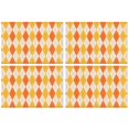 thumbnail image 1 of Orange Yellow Checkerboard Checkered Pattern Summer Placemats Table Placemats Set Of 4-Linen Kitchen Washable Placemats Table Mats 11.8"x17.7" Non-Slip Heat Resistant, 1 of 6
