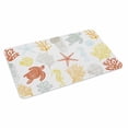 thumbnail image 1 of Orange Yellow Coastal Doormat Outdoor Entrance 24"x36", Nautical Summer Beach Coral Sea Turtle Absorb Moisture Dirt Door Mats, Non-Slip Rubber Backing Floor Mats Indoor, Low-Profile Front Door Rugs, 1 of 9