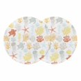 thumbnail image 1 of Orange Yellow Coastal Round 13 Inch Placemats Set of 2, Nautical Summer Beach Coral Sea Turtle HeatResistant Non Slip Place Mats for Dining Table, Wipeable Braided Kitchen Table Mats for Housewarming, 1 of 9