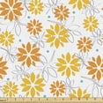 thumbnail image 1 of Ambesonne Orange and Yellow Fabric by the Yard Upholstery, Flowers Leaf Dot, 5 Yards, White Orange, 1 of 4
