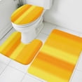 thumbnail image 1 of Orange Yellow Gradient Bathroom Rugs Set Minimalist Art Ombre Striped Texture Non Slip Absorbent Soft Bath Mats 3 Piece Set with Bathroom Rug, U-Shaped Floor Mat, Toilet Seat Cover Small Size, 1 of 9