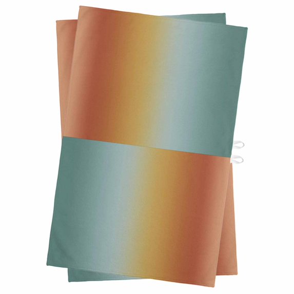 Orange Yellow Green Ombre Kitchen Towels Set of 2, Water Absorbent Dish Towel, Modern Art Aesthetics Abstract Decorative Hand Towels - Quick Drying Cloth for Cooking Baking, 18x28 Inch