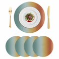 thumbnail image 1 of Orange Yellow Green Ombre Round 15 Inch Placemats Set of 4, Modern Art Aesthetics Abstract HeatResistant Non Slip Place Mats for Dining Table, Wipeable Braided Kitchen Table Mats for Housewarming, 1 of 9
