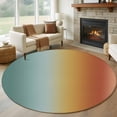 thumbnail image 1 of Orange Yellow Green Ombre Round Area Rug 5Ft Washable Circle Rugs for Living Room Bedroom, Modern Art Aesthetics Abstract Non-Slip Carpet Floor Mats Indoor Outdoor Carpet Runner Aesthetic Home Decor, 1 of 8
