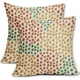thumbnail image 1 of Orange Yellow Green Pillow Covers 16x16 Set of 2 Fall Colored Art Dot Decorative Throw Pillows Trendy Print Outdoor Pillowcase Holiday Seasonal Cushion Cover Linen Pillow Case Decor for Sofa Couch Bed, 1 of 6