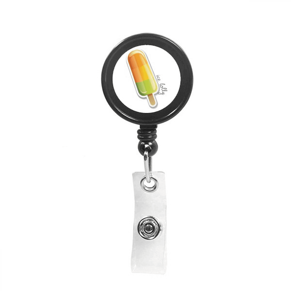 Orange Yellow Green Popsicle Sweet Ice  Retractable Keychain Badge Holder ID Badge