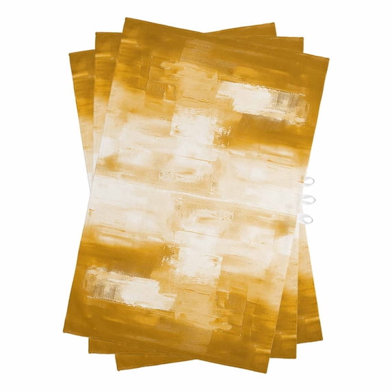 Orange Yellow Kitchen Towels Set of 3, Water Absorbent Dish Towel, Abstract Modern Smear Art Geometric Paint Decorative Hand Towels - Quick Drying Cloth for Cooking Baking, 18x28 Inch