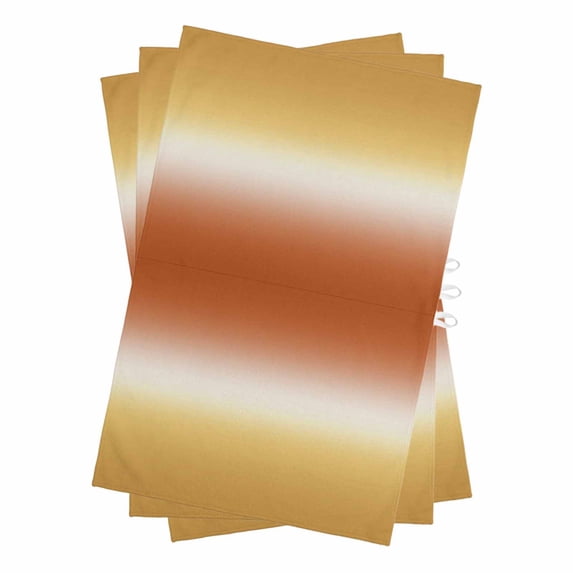Orange Yellow Ombre Kitchen Towels Set of 3, Water Absorbent Dish Towel, Contemporary Abstract Gradient Decorative Hand Towels - Quick Drying Cloth for Cooking Baking, 18x28 Inch