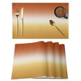 thumbnail image 1 of Orange Yellow Ombre Placemats Set of 6 Contemporary Abstract Gradient Place Mats Indoor Wipeable Table Mats Washable Cloth Dining Table Placemats for Kitchen Holiday Party Home Decor 13x19 Inch, 1 of 9