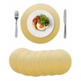 thumbnail image 1 of Orange Yellow Ombre Round 13 Inch Placemats Set of 6, Modern Abstract Art Gradient Aesthetics HeatResistant Non Slip Place Mats for Dining Table, Wipeable Braided Kitchen Table Mats for Housewarming, 1 of 9