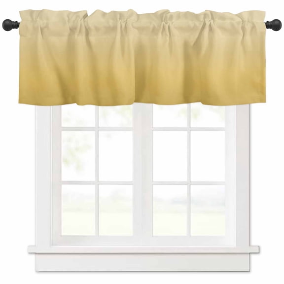Orange Yellow Ombre Valances for Windows Farmhouse Kitchen Curtains Valances Rod Pocket Valance Curtains for Kitchen Windows Modern Abstract Art Gradient Aesthetics Window Valances 42"x18"