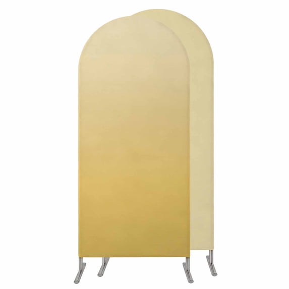 Orange Yellow Ombre Wedding Arch Cover,Stretchy Spandex Arch Backdrop Stand Covers 6.6 FT,Modern Abstract Art Gradient Aesthetics Round Top Arched Backdrop Cover for Birthday Party Baby Shower
