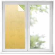 Orange Yellow Ombre Window Privacy Film, Modern Abstract Art Gradient Aesthetics Static Cling UV Sun Blocking Heat Control Window Tint, Non-Adhesive One Way Windows Privacy Cover 17.7''x39.3''