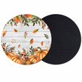 thumbnail image 1 of Orange Yellow Pumpkin Fall Coasters Set of 2, Absorbent Coasters for Drinks, Thanksgiving Leaves Botanical Wooden Coaster for Desk Coffee Table Protection, Home Decor House Warming Gifts 4", 1 of 8