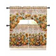 thumbnail image 1 of Orange Yellow Pumpkin Fall Swag Curtains for Living Room/Bedroom Windows, Thanksgiving Botanical Plaid Rustic Kitchen Curtains and Valances Set 36 Inch Length, Swags Valance Curtain Panels, 1 of 5