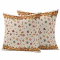 thumbnail image 1 of Orange Yellow Pumpkins Outdoor Waterproof Pillow Covers, Autumn Leaves Rustic Vintage Decorative Square Throw Pillowcase Sofa Cushion Sham for Patio/Couch/Chair, 18"x18" 2 Pack, 1 of 8