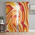 thumbnail image 1 of Orange Yellow Sheer Curtains 84 Inch Length 2 Panels Set, Modern Ombre Abstract Aesthetic Art Voile Window Treatment Rod Pocket Curtains Sheers Drapes for Bedroom/Living Room/Kitchen 52"x84"x2, 1 of 7