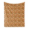 thumbnail image 1 of Orange and Yellow Soft Flannel Fleece Throw Blanket, Thanksgiving Themed Pattern of Various Pumpkins, Cozy Plush for Indoor and Outdoor Use, 60" x 80", Burnt Orange Multicolor, by Ambesonne, 1 of 5