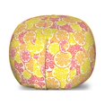 thumbnail image 1 of Orange and Yellow Storage Toy Bag Chair, Repetitive Nested Citrus Fruits Shape as Rounds Pattern, Stuffed Animal Organizer Washable Bag, Large Size, Pale Orange Coral, by Ambesonne, 1 of 3