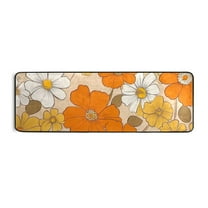 Orange Yellow White Floral Runner Rug for Hallways Kitchen Non Slip 2'x 6' Washable Hall Carpet for Bedroom Entryway Laundry Room