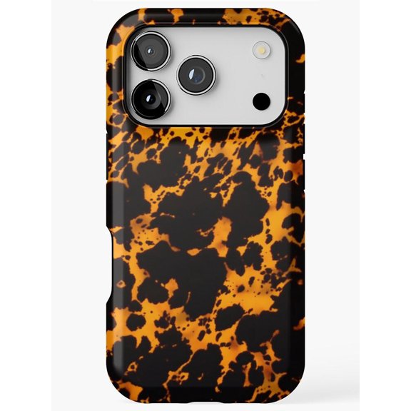 Orange and Black Paint Splatter Tough Case for Apple iPhone Series, Polycarbonate and TPU
