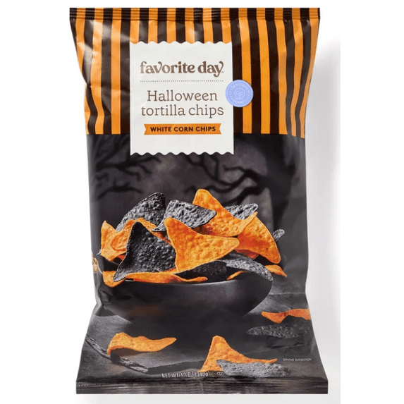 Orange and Black Triangle Tortilla Chips - 12oz - Favorite Day™