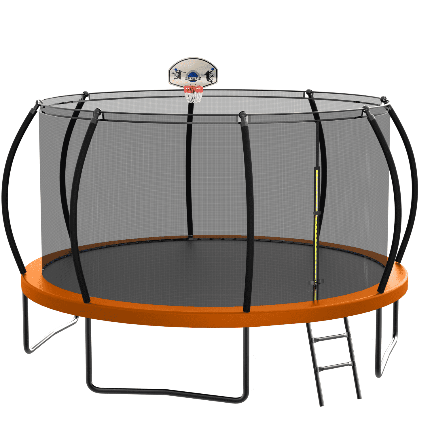 Orange and Blue Dualcolor 14foot Trampoline Mat Ring with Basketball