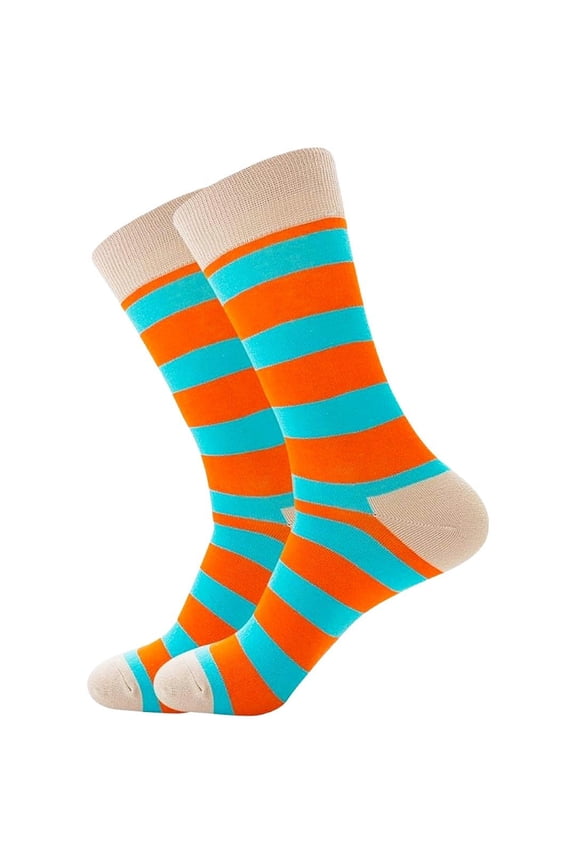 Orange and Blue Striped Socks from the Sock Panda (Adult Large)