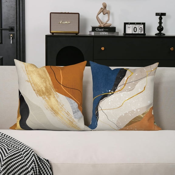 Pbobriich Throw Pillow for Couch Mid Century Modern Pillow Covers Set of 2 for Home Decor,18x18