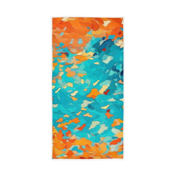 Orange and Blue Vibrant Vector Illustration Face Towel Absorbent Hand Towels Bath Sport Gym