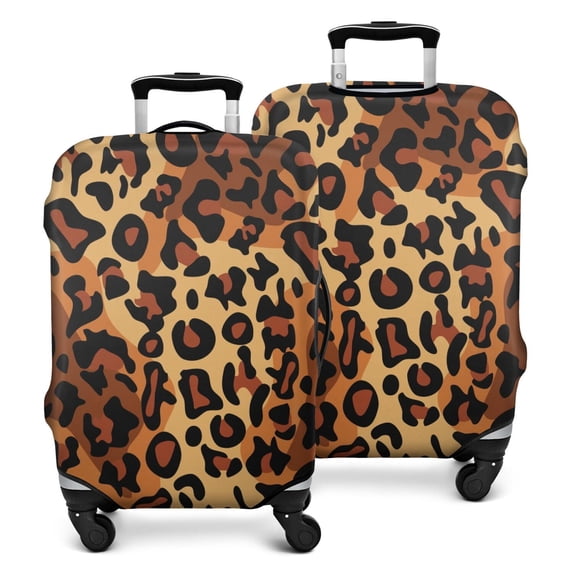 Orange and Brown Leopard Pattern Luggage Cover Fashion Suitcase Cover Baggage Covers Fit 25-28 Inch Luggage (Go Travel)
