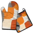 thumbnail image 1 of Orange and Grey Abstract Art Artwork Kitchen Oven Mitt and Pot Holder Sets 2 Pcs for Baking, Cooking and Grilling, Heat Resistant Up To 392 °F, 1 of 7