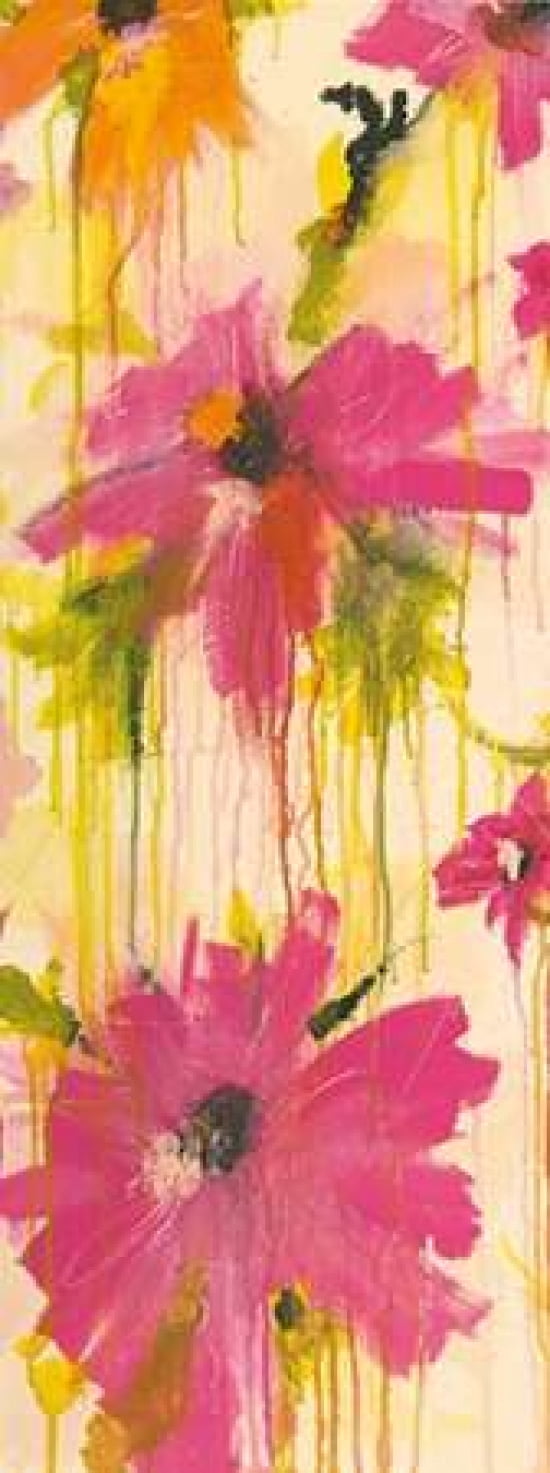 Orange and Pink Weeping Florals I Canvas Art - Melissa Lyons (10 x 20)