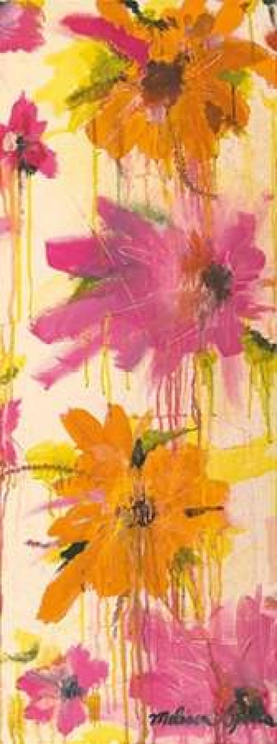Orange and Pink Weeping Florals II Canvas Art - Melissa Lyons (10 x 20)