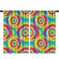 thumbnail image 1 of Orange and Purple Tie Dye Pattern Insulated Teens Curtains Set Of 2, Bedroom Essentials, Toddler Room Decor 52x84in(132x213cm), 1 of 5