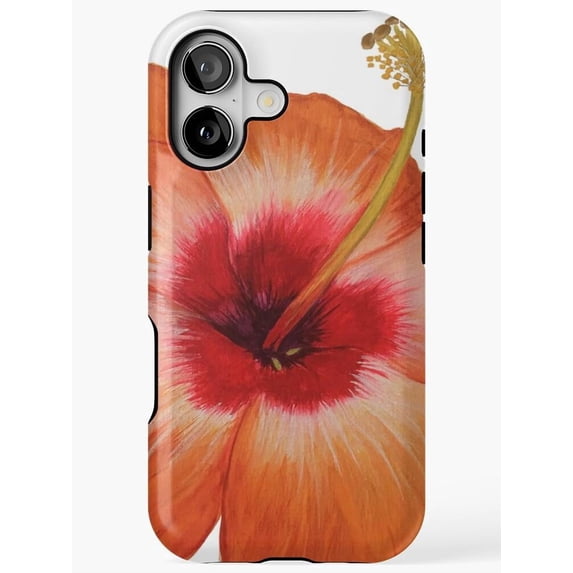 Orange and Red Poppy Flower Tough Phone Case for Apple iPhone Series ...